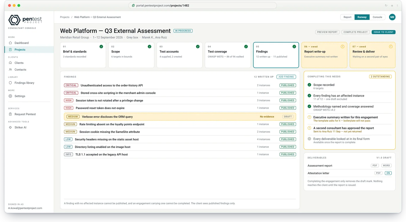 The engagement workflow with its seven stations